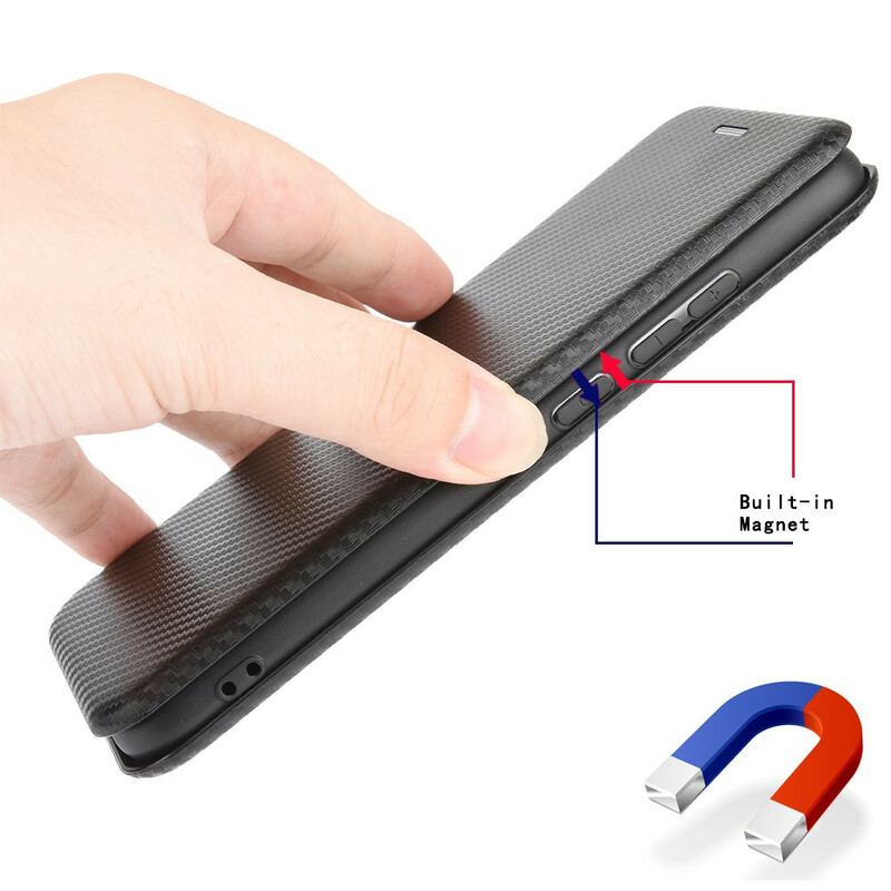 Cover Xiaomi Redmi 9A Flip Cover Farvet Carbon Silikone