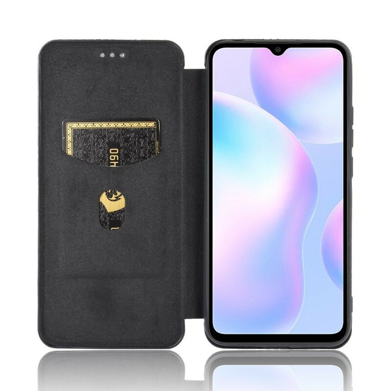 Cover Xiaomi Redmi 9A Flip Cover Farvet Carbon Silikone