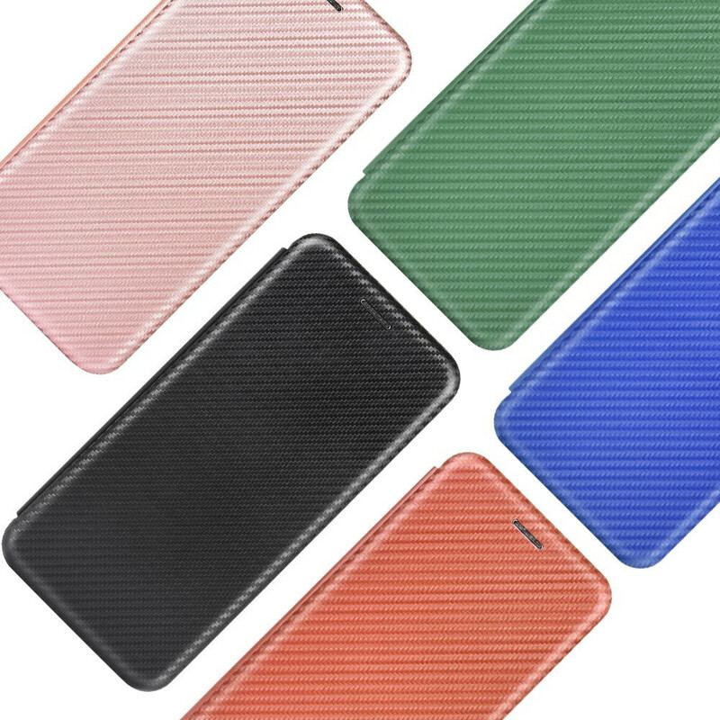 Cover Xiaomi Redmi 9A Flip Cover Farvet Carbon Silikone