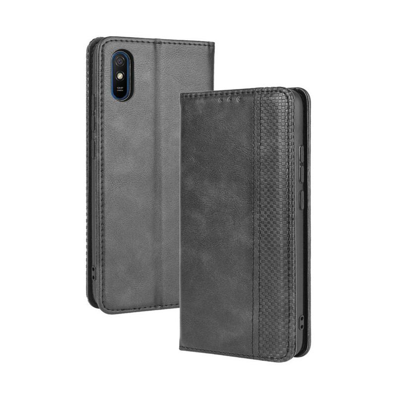 Cover Xiaomi Redmi 9A Flip Cover Stiliseret Vintage Lædereffekt