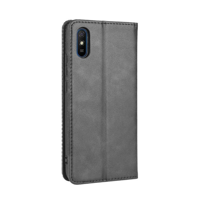 Cover Xiaomi Redmi 9A Flip Cover Stiliseret Vintage Lædereffekt