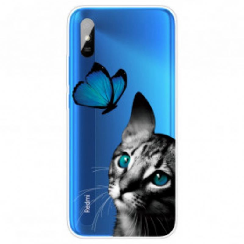 Cover Xiaomi Redmi 9A Kat Og Sommerfugl