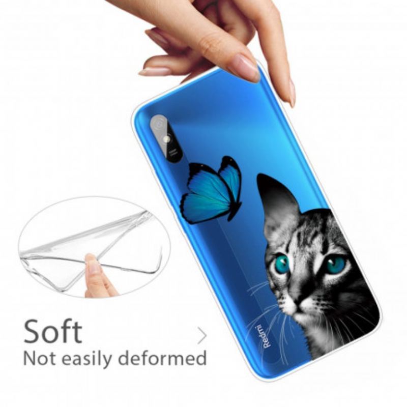 Cover Xiaomi Redmi 9A Kat Og Sommerfugl