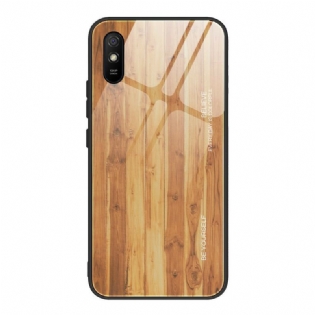 Cover Xiaomi Redmi 9A Trædesign Hærdet Glas