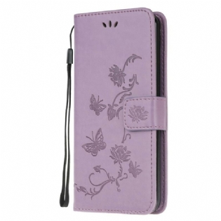 Flip Cover Xiaomi Redmi 9A Asiatiske Sommerfugle Og Blomster