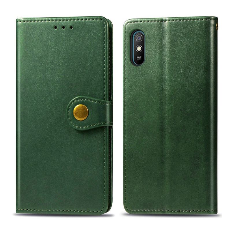 Flip Cover Xiaomi Redmi 9A Kunstlæder Og Vintage Lås