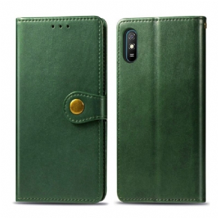 Flip Cover Xiaomi Redmi 9A Kunstlæder Og Vintage Lås