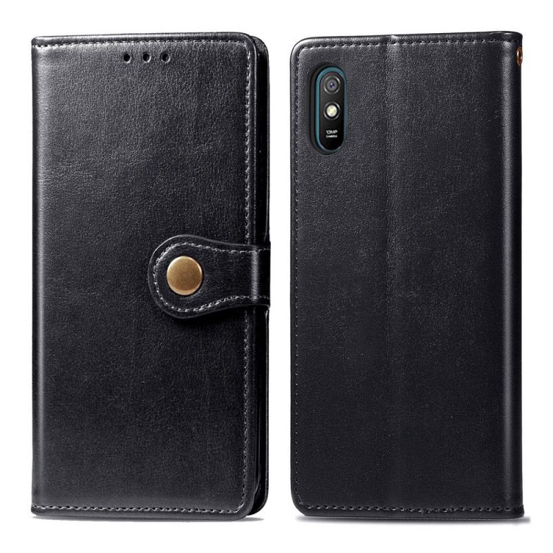 Flip Cover Xiaomi Redmi 9A Kunstlæder Og Vintage Lås