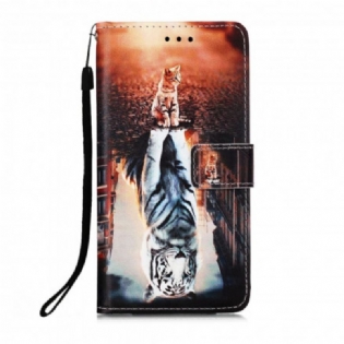 Flip Cover Xiaomi Redmi 9A Med Snor Drømmerier Af Ernest The Thong Cat