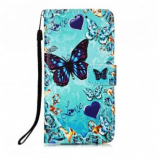 Flip Cover Xiaomi Redmi 9A Med Snor Elsker Butterflies Strappy