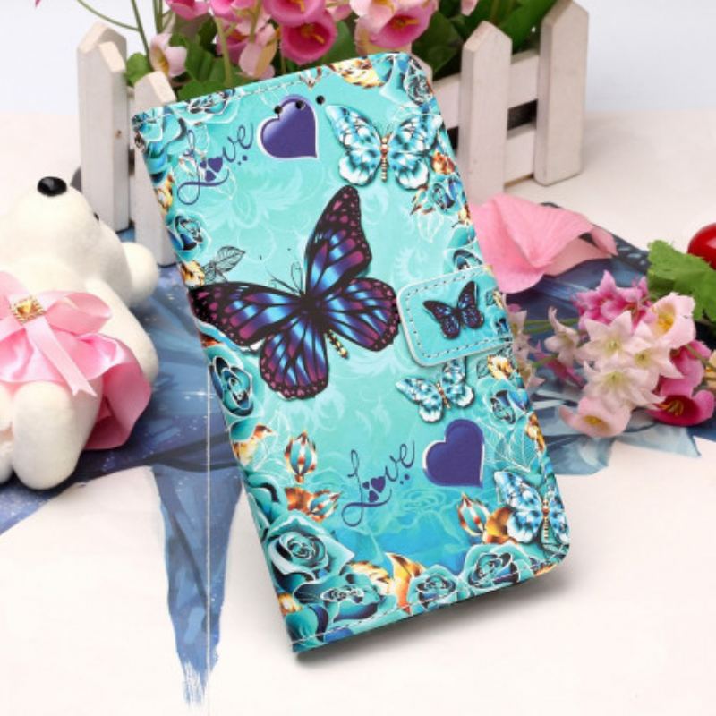 Flip Cover Xiaomi Redmi 9A Med Snor Elsker Butterflies Strappy