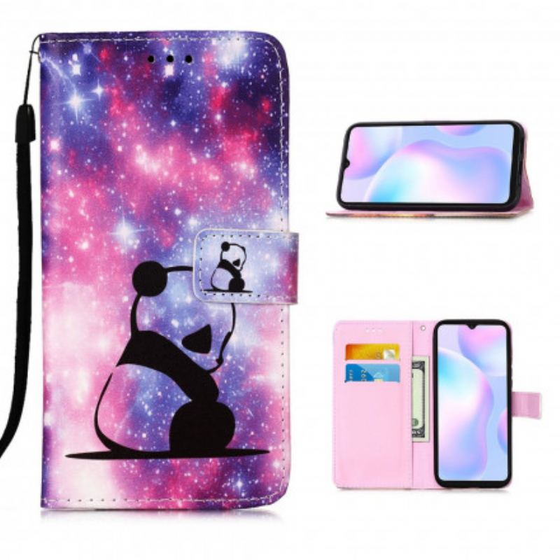 Flip Cover Xiaomi Redmi 9A Med Snor Lanyard Panda Musings