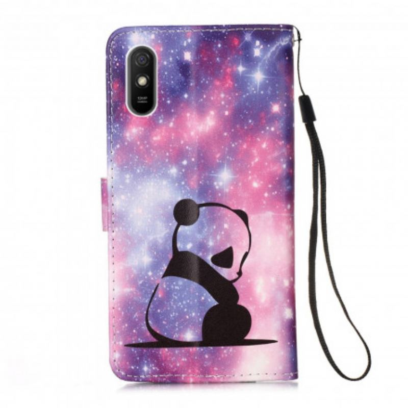 Flip Cover Xiaomi Redmi 9A Med Snor Lanyard Panda Musings