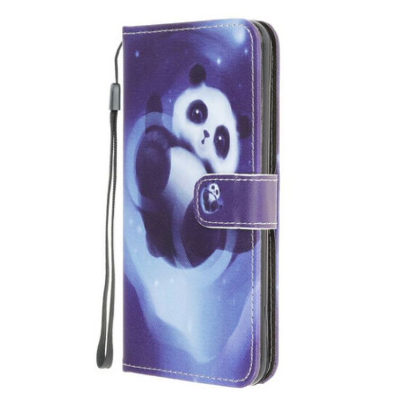 Flip Cover Xiaomi Redmi 9A Med Snor Panda Space Med Snor