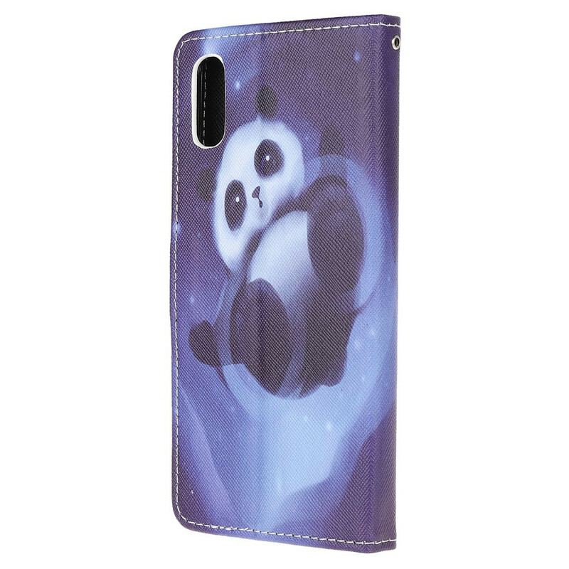 Flip Cover Xiaomi Redmi 9A Med Snor Panda Space Med Snor