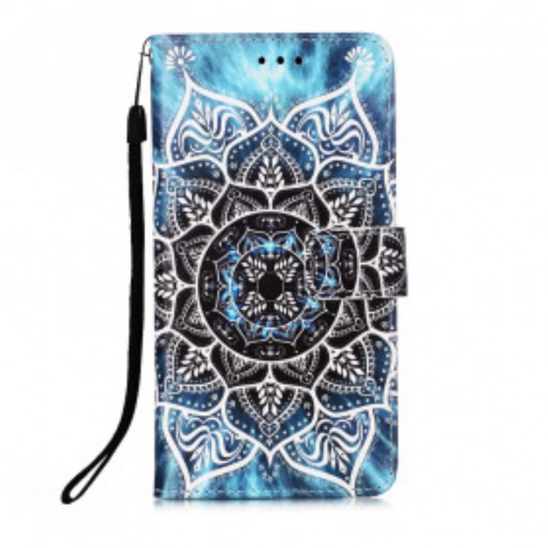 Flip Cover Xiaomi Redmi 9A Med Snor Sort Strappy Mandala