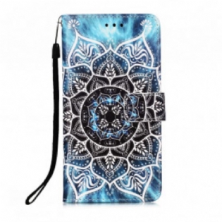 Flip Cover Xiaomi Redmi 9A Med Snor Sort Strappy Mandala