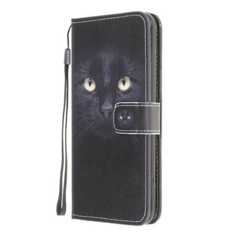 Flip Cover Xiaomi Redmi 9A Med Snor Strappy Black Cat Eyes