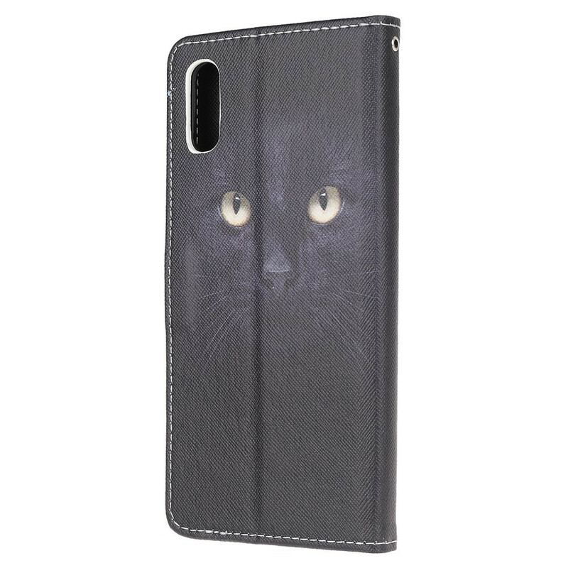 Flip Cover Xiaomi Redmi 9A Med Snor Strappy Black Cat Eyes