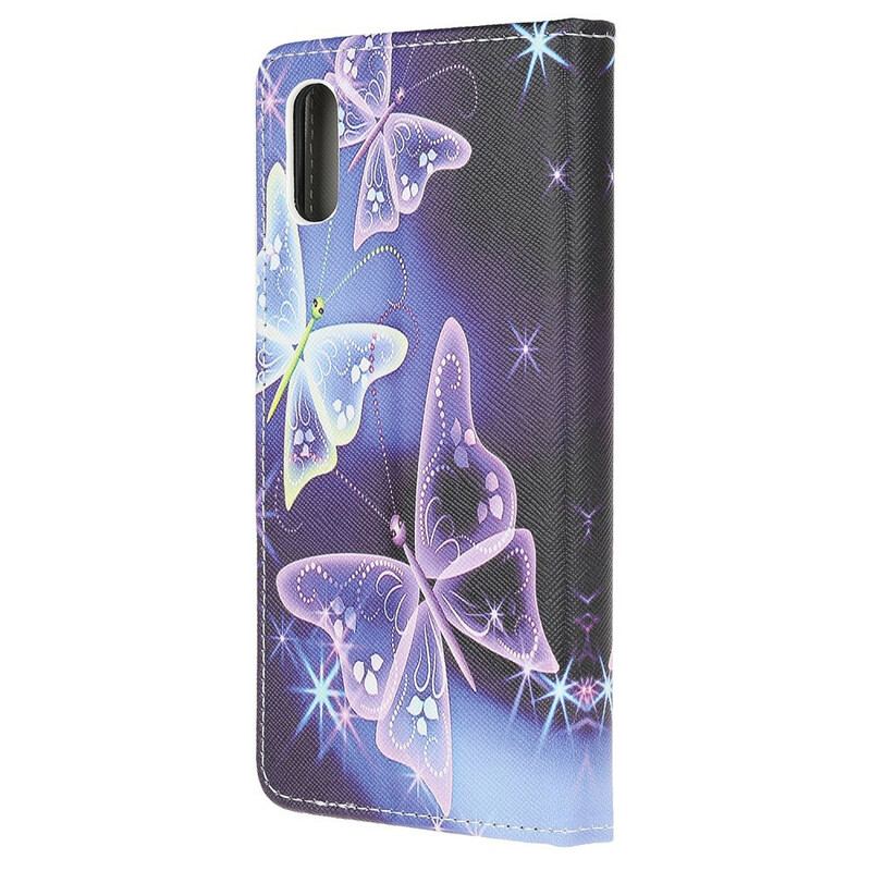 Flip Cover Xiaomi Redmi 9A Neon Sommerfugle