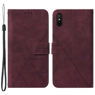 Flip Cover Xiaomi Redmi 9A Pyramide Lædereffekt