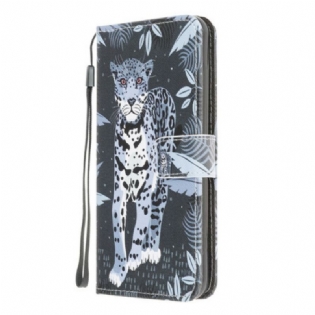 Læder Cover Xiaomi Redmi 9A Med Snor Strappy Leopard