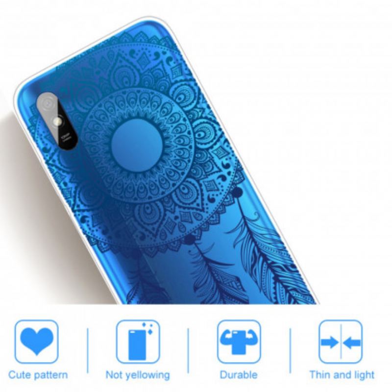 Mobilcover Xiaomi Redmi 9A Mandala Med Enkelt Blomst