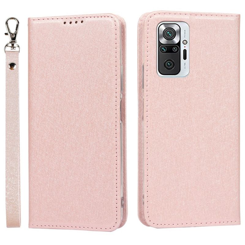 Cover Xiaomi Redmi Note 10 Pro Flip Cover Blødt Læderstil Med Rem