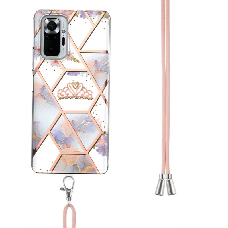 Cover Xiaomi Redmi Note 10 Pro Med Snor Blomstermarmorsnor