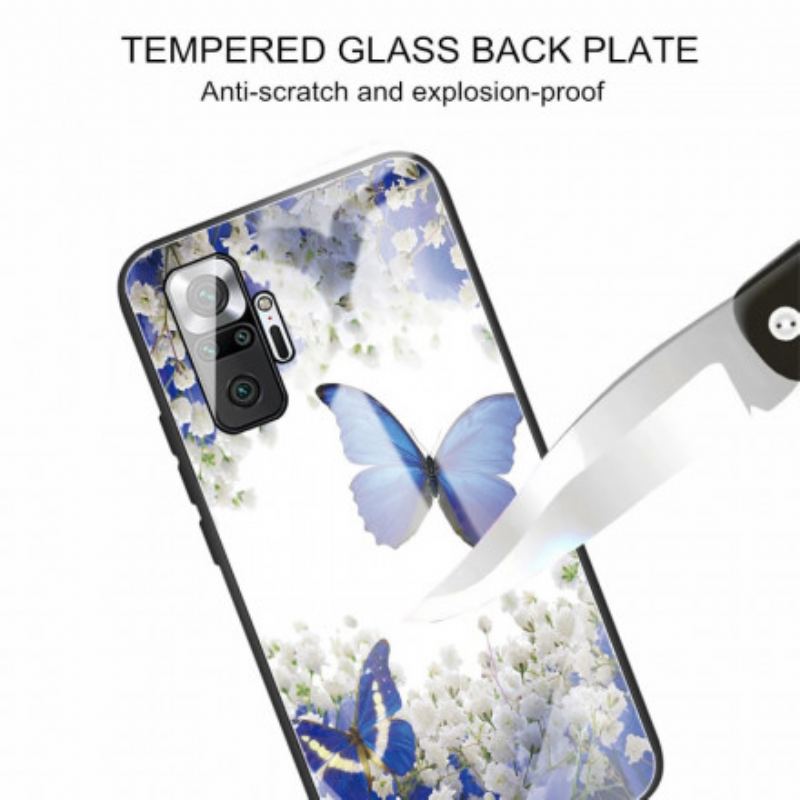 Cover Xiaomi Redmi Note 10 Pro Sommerfugle Design Hærdet Glas