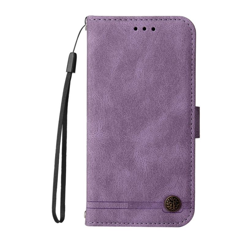 Flip Cover Xiaomi Redmi Note 10 Pro Imiteret Læder Nitte Og Rem