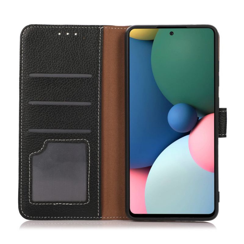 Flip Cover Xiaomi Redmi Note 10 Pro Litchi-eksponerede Sømme