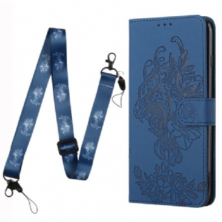 Flip Cover Xiaomi Redmi Note 10 Pro Med Snor Barok Strappy Tiger