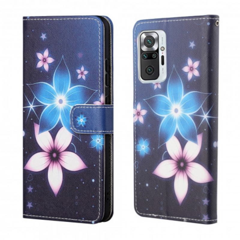 Flip Cover Xiaomi Redmi Note 10 Pro Med Snor Lunar Strap Blomster