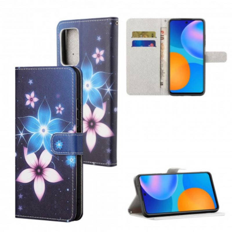 Flip Cover Xiaomi Redmi Note 10 Pro Med Snor Lunar Strap Blomster