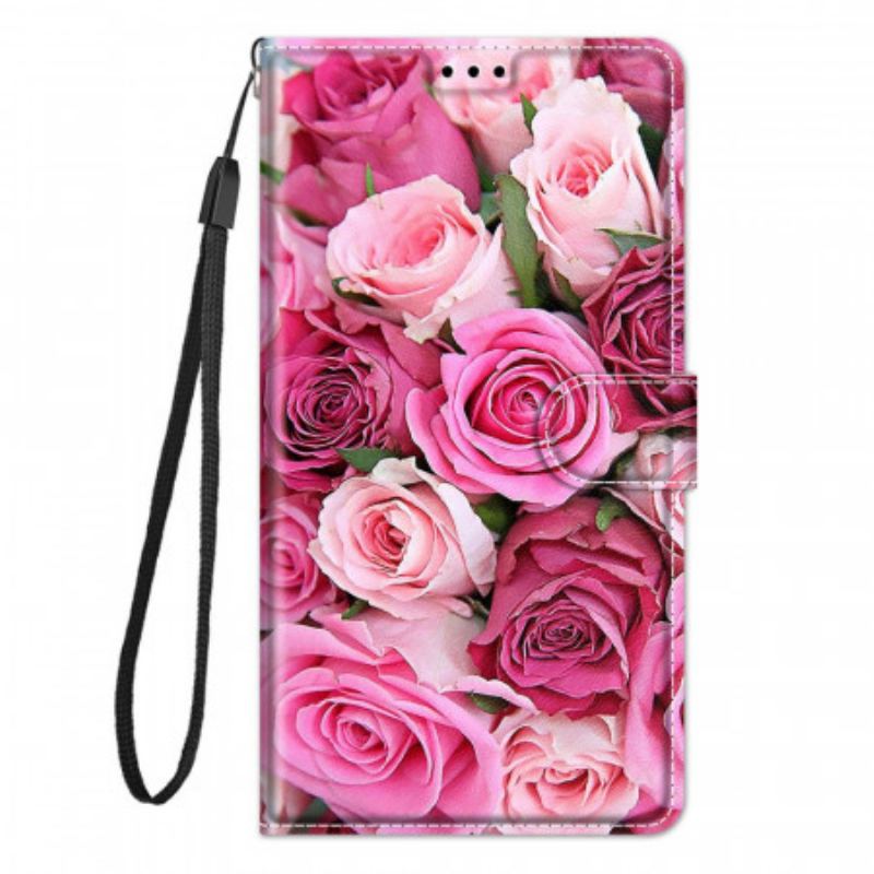 Flip Cover Xiaomi Redmi Note 10 Pro Med Snor Rem Roses