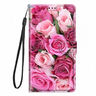 Flip Cover Xiaomi Redmi Note 10 Pro Med Snor Rem Roses