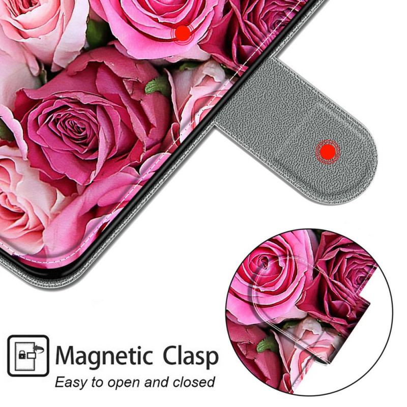 Flip Cover Xiaomi Redmi Note 10 Pro Med Snor Rem Roses