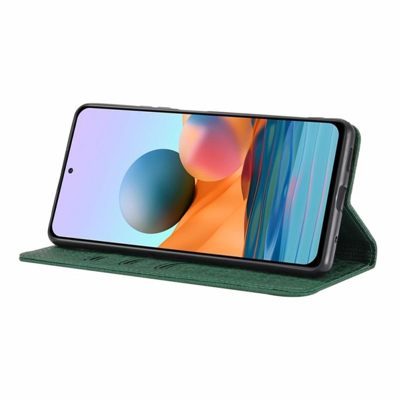 Flip Cover Xiaomi Redmi Note 10 Pro Med Snor Strappy Vævet Læder Stil