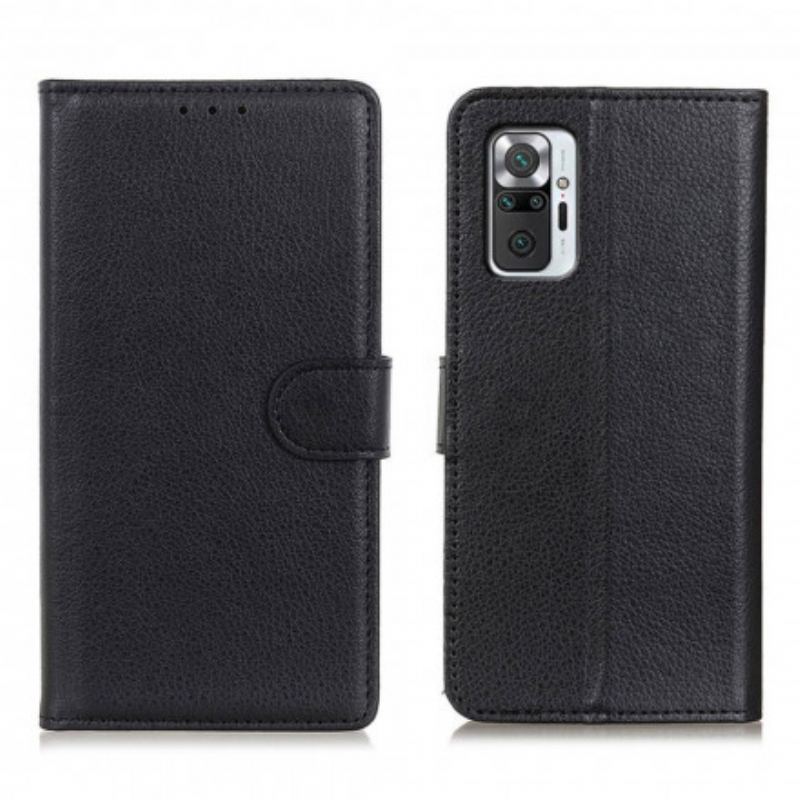 Flip Cover Xiaomi Redmi Note 10 Pro Premium Litchi-lædereffekt