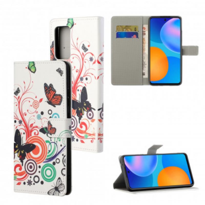 Flip Cover Xiaomi Redmi Note 10 Pro Sommerfugle Og Blomster