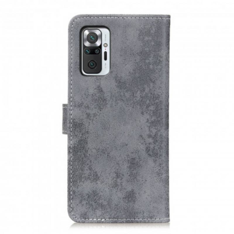 Flip Cover Xiaomi Redmi Note 10 Pro Vintage Lædereffekt