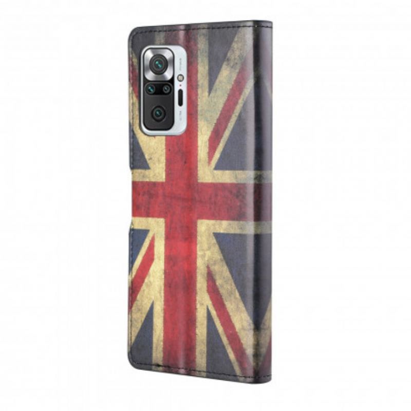 Læder Cover Xiaomi Redmi Note 10 Pro England Flag