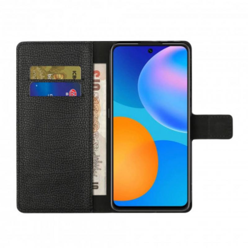 Læder Cover Xiaomi Redmi Note 10 Pro Enkelt Litchi