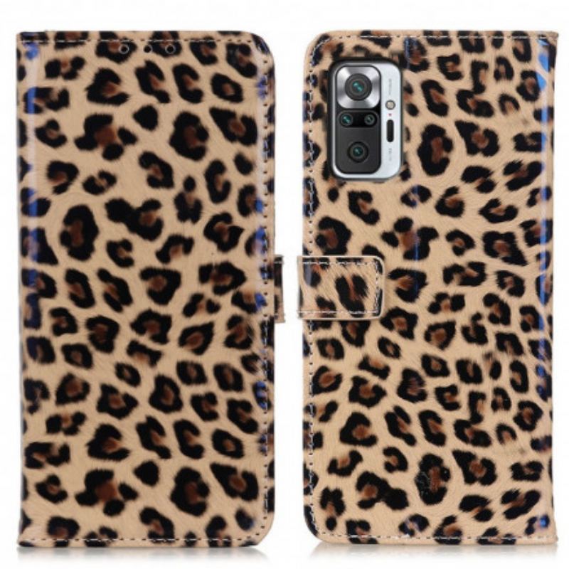 Læder Cover Xiaomi Redmi Note 10 Pro Leopard