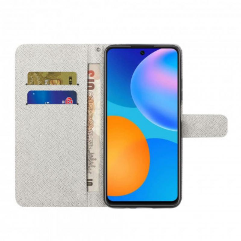 Læder Cover Xiaomi Redmi Note 10 Pro Med Snor Strappy Guldsmede