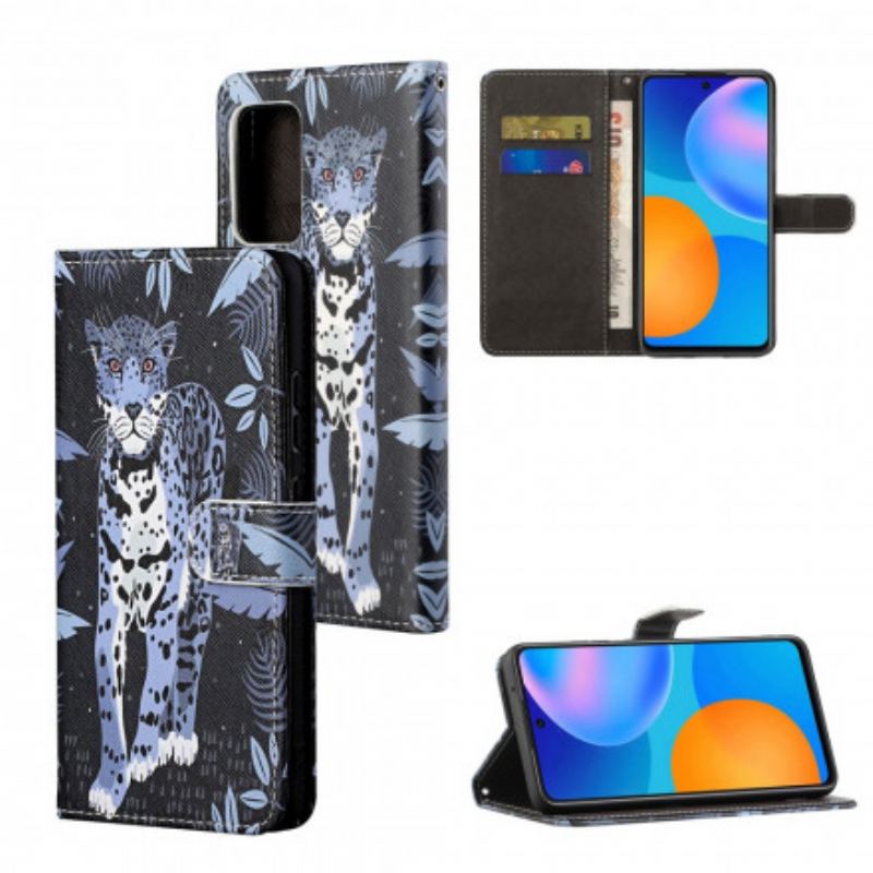 Læder Cover Xiaomi Redmi Note 10 Pro Med Snor Strappy Leopard