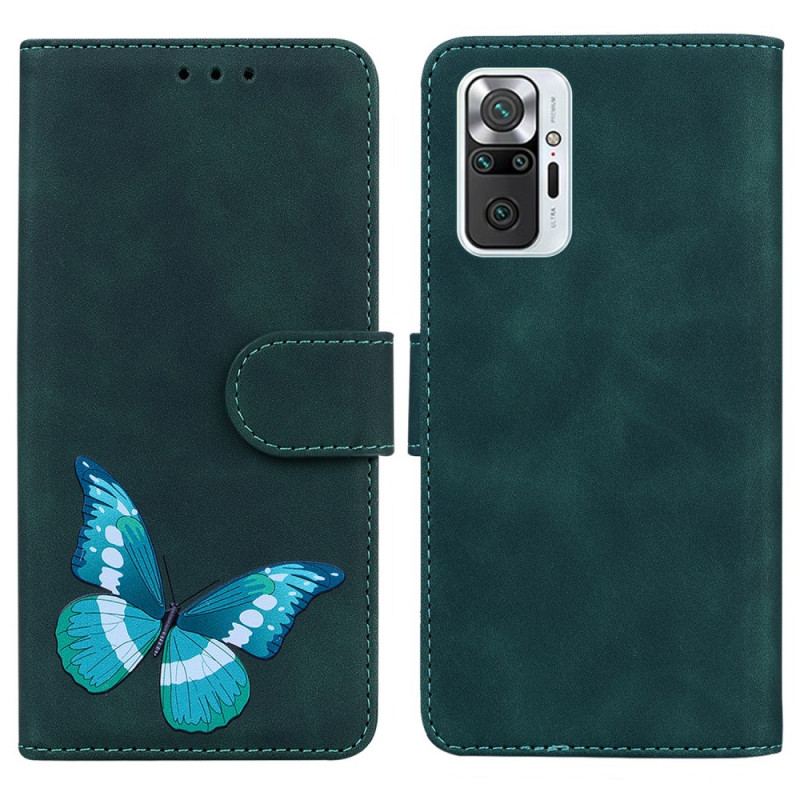 Læder Cover Xiaomi Redmi Note 10 Pro Skin-touch Butterfly