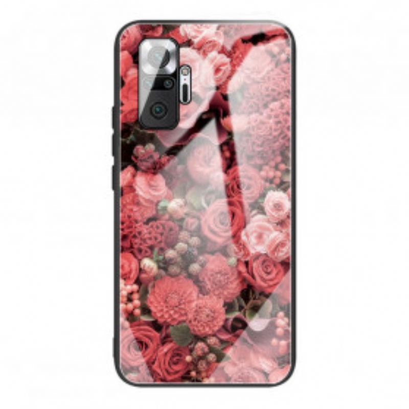 Mobilcover Xiaomi Redmi Note 10 Pro Rose Blomster Hærdet Glas