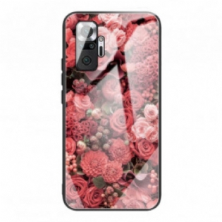 Mobilcover Xiaomi Redmi Note 10 Pro Rose Blomster Hærdet Glas